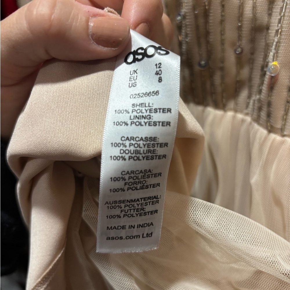 ASOS Maternity Dress in Cream with Sequin Embellishments - Picture 9 of 9